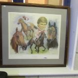 A framed and glazed limited edition print entitled 'The Golden Boy, Steve Couthon', 93/550.