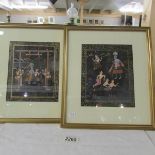 4 framed and glazed Indian scenes.
