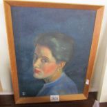 Tom Whitehead 20th century oil on canvas painting laid on board @A Reflective Study' signed with
