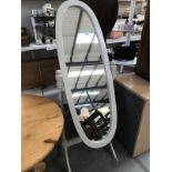 A white painted cheval mirror