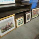 4 framed and glazed horse racing prints.
