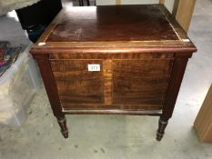 A vintage wooden commode (missing pot)