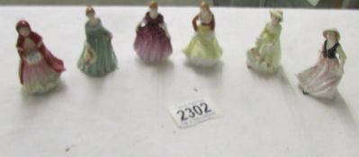 6 miniature figures signed V Peers '85.