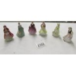 6 miniature figures signed V Peers '85.