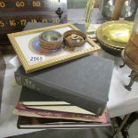 A set of Winston Churchill WW2 books, A 1945 Express D day book, a rare naval 'tot' in leather case,