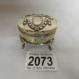 A small silver trinket box, Birmingham 1908.