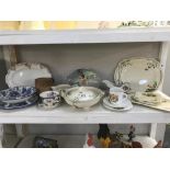 A mixed lot including strainer dish with stand, tureen, platter etc.
