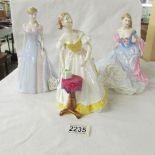 3 Royal Doulton figurines, HN4553 The Dance, HN4758 Charlotte and Hn3095 Happy Birthday.