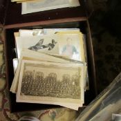 Military photographs - A large quantity of black and white photographs including box of postcards,