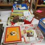 A large mixed lot of cigarette cards, tea cards, cigarette card reference books etc.