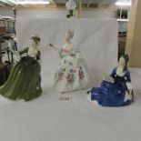 3 Royal Doulton figurines, HN2378 Simone, HN2468 Diana and HN2393 Rosalind.