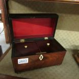 A Victorian mahogany tea caddy,.