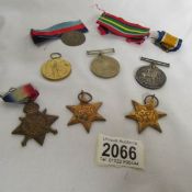 3 WW1 medals dedicated to 129 Pte C W Baccou,