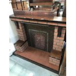 A brick effect fireplace