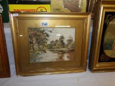 A framed and glazed Victorian watercolour, river scene, signed Dudley Richardson.