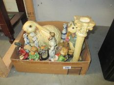 A box of ornaments and figurines