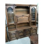 A large dark oak 3 piece wall unit