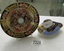 A mid to late 19th century Porcelain saucer in imari style pattern with markings for Stephenson