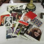 A mixed lot of celebrity photographs, some signed and 3 autograph books.