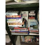 A shelf of war related books
