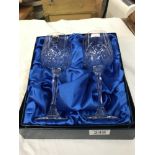 A boxed set of 2 Royal Scot hand cut crystal glasses
