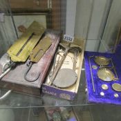 A cased set of precious metal scales, Salter scales etc.