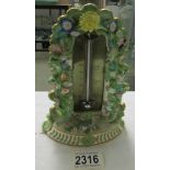 A Minton porcelain stand housing a thermometer, circa 1830, a/f.