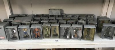 A collection of 44 Eaglemoss Marvel comic lead figures with boxes