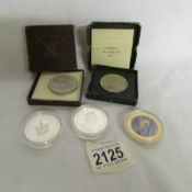 2 1951 Festival of Britain crowns, a mint 2009 Cook Island dollar,