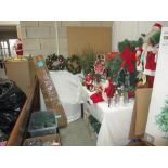 A large quantity of Christmas decorations