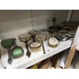 A good lot of vintage hairbrushes and mirrors etc.