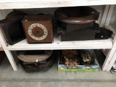 A quantity of clock cases, movements, cuckoo clock, black forest clock etc,