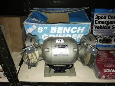 A bench grinder