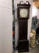 A grandfather clock with painted face, Thomas Bott,