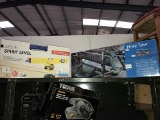 A laser level & a mitre saw (new & sealed)