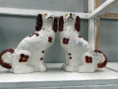 A pair of Staffordshire spaniels.