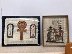 2 Egyptian painting on papyrus.