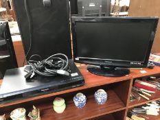 A Panasonic television and a DVD player.