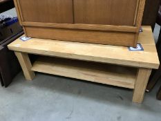 A light solid wood coffee table