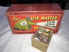 The Stripmaster film strip projector with a quantity of strip films.