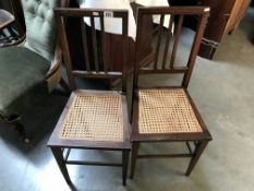 A pair of inlaid bedroom chairs