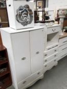 A good lot of painted furniture including chests of drawers, bedsides, tall boy etc.