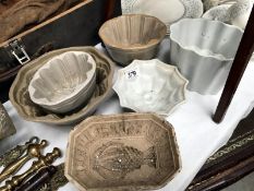 6 good Victorian jelly moulds.