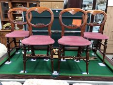 A set of 4 Victorian mahogany dining chairs.