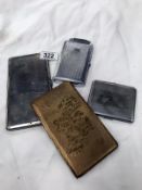 4 cigarette cases, one incorporating a lighter.