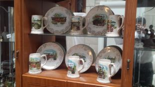 A quantity of railwayana plates and pottery tankards