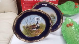 2 Hand Painted Spode Plates Of Pintail And Lapwing By E. Ellis And J.