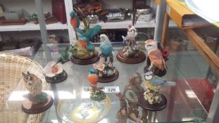 A collection of bird figurines including Country Artists and Border Fine Art including Kingfisher