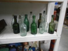 14 old glass bottles including Lincoln related