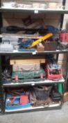 3 Shelves Of Assorted Tools Inc Power Devil Router